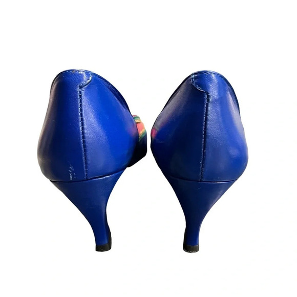 Layla Mitra Leather Multicolored Shoes 1985-1990 7M - Picture 2 of 9